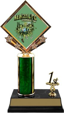 Custom Color Diamond Insert Trophy - 5095