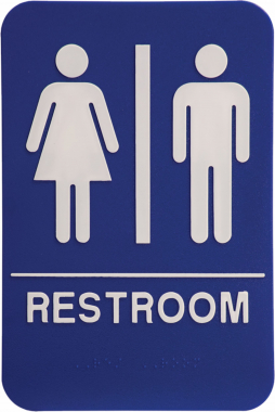 Unisex Restroom ADA BluePlastic Sign