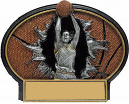 Basketball Female Burst Thru Resin