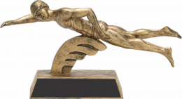 Swimmer Male Gold Resin