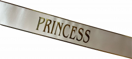 Princess White Sash