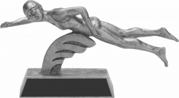 Swimmer Female Pewter Resin