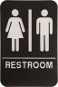 Unisex Restroom ADA Black Plastic Sign - ADA104